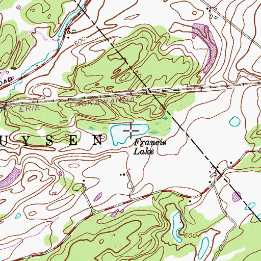 Topographic Map of Francis Lake, NJ