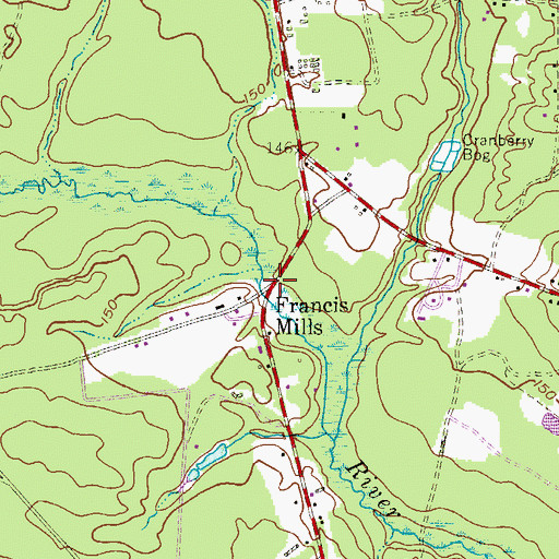 Topographic Map of Francis Mills, NJ