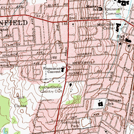Topographic Map of Franciscan Convent, NJ