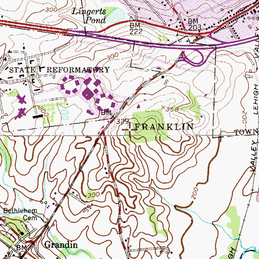 Topographic Map of Franklin, NJ