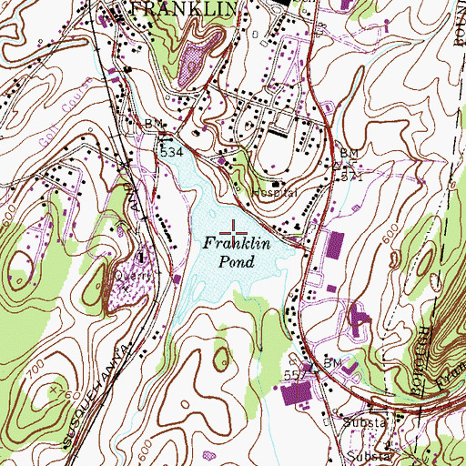 Topographic Map of Franklin Pond, NJ