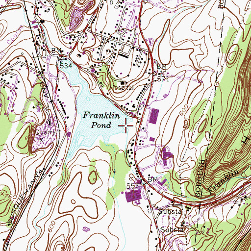 Topographic Map of Franklin Pond Creek, NJ