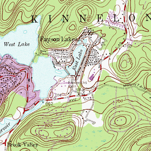 Topographic Map of Fredericks Cemetery, NJ