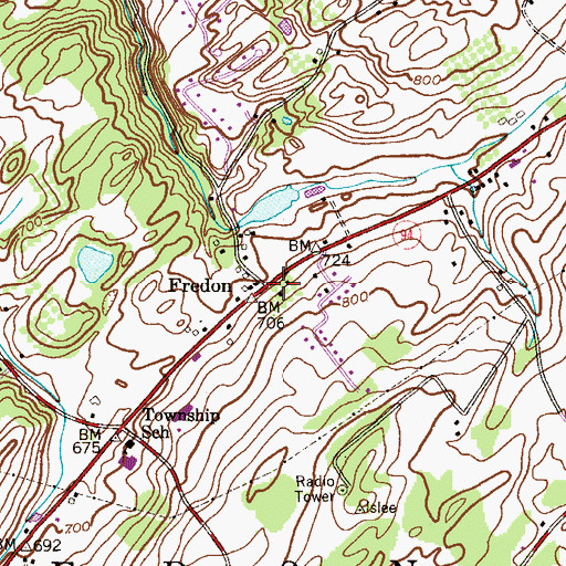 Topographic Map of Fredon, NJ