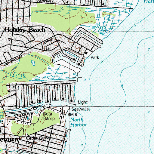 Topographic Map of Fresh Creek, NJ
