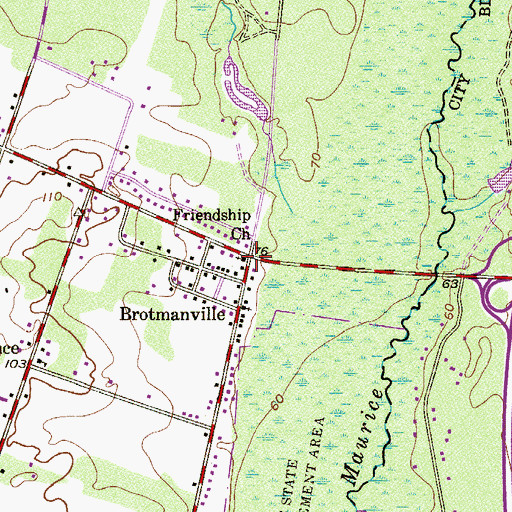 Topographic Map of Friendship Church, NJ