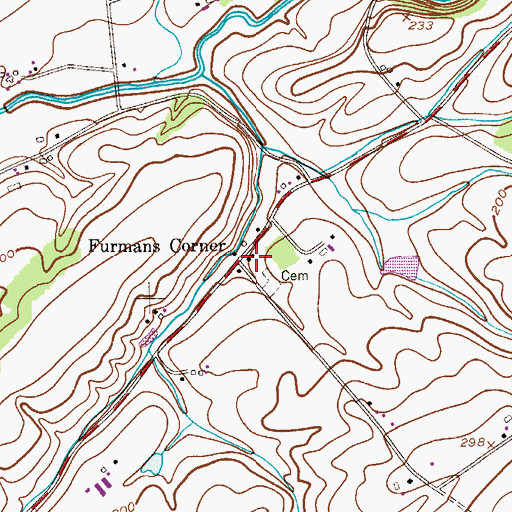 Topographic Map of Furmans Corner, NJ
