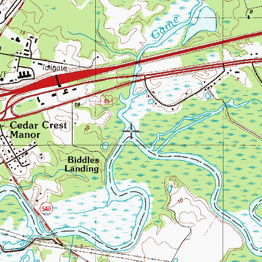 Topographic Map of Game Creek, NJ