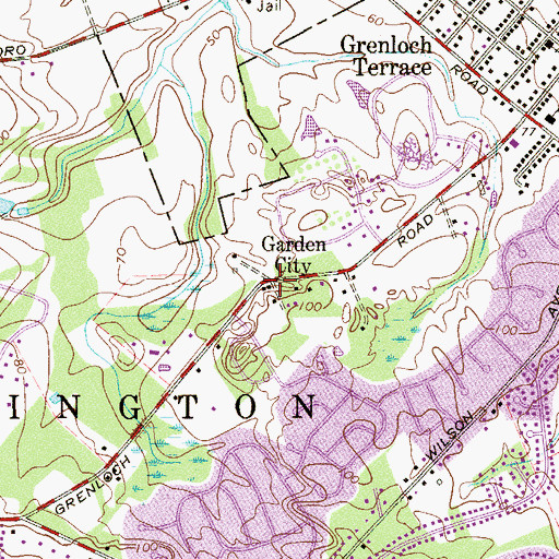 Topographic Map of Garden City, NJ