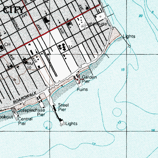 Topographic Map of Garden Pier, NJ