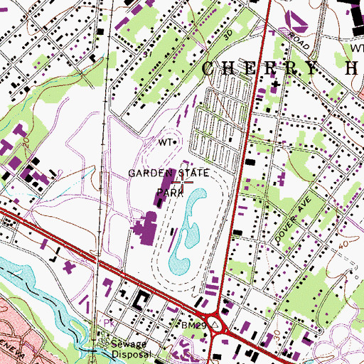 Topographic Map of Garden State Park, NJ