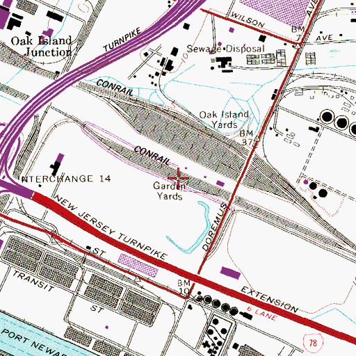 Topographic Map of Garden Yards, NJ