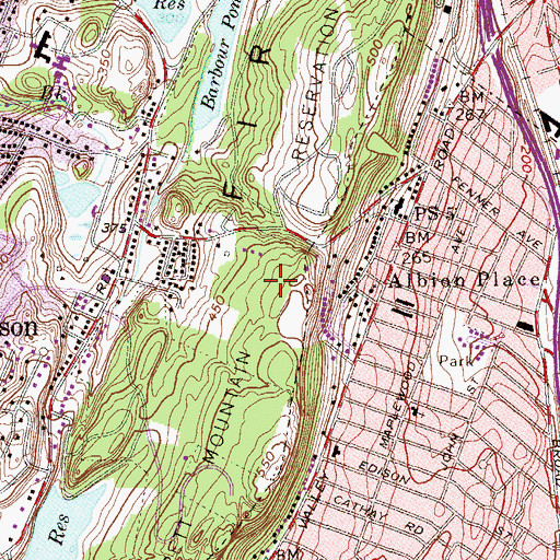 Topographic Map of Garrett Mountain Reservation, NJ