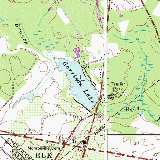 Topographic Map of Garrison Lake, NJ