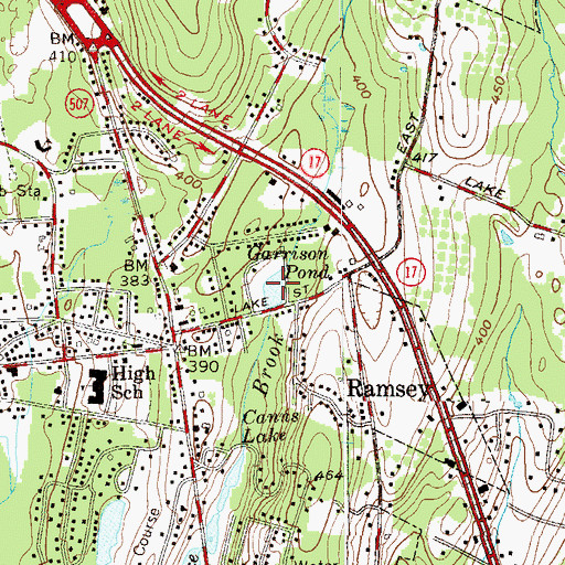 Topographic Map of Garrison Pond, NJ