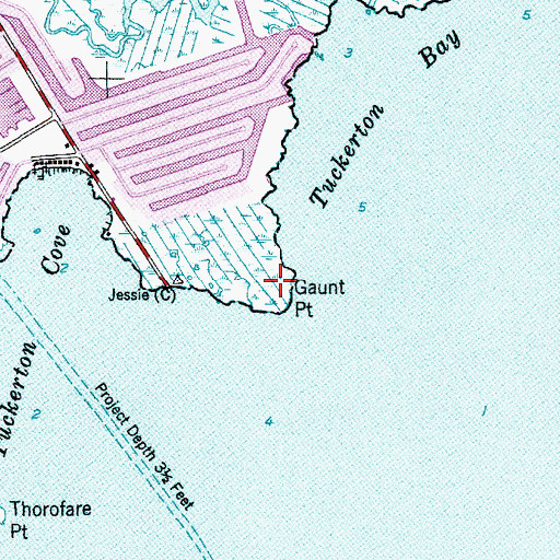 Topographic Map of Gaunt Point, NJ