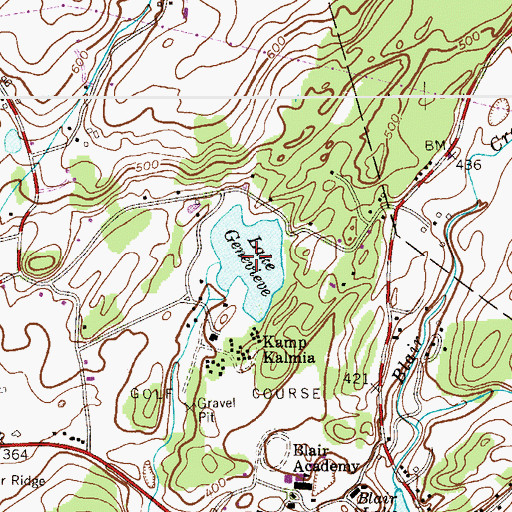 Topographic Map of Lake Genevieve, NJ