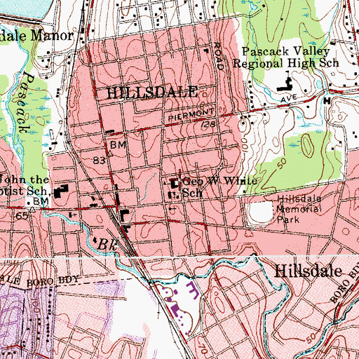 Topographic Map of George G White Elementary School, NJ