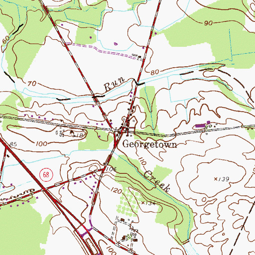 Topographic Map of Georgetown, NJ