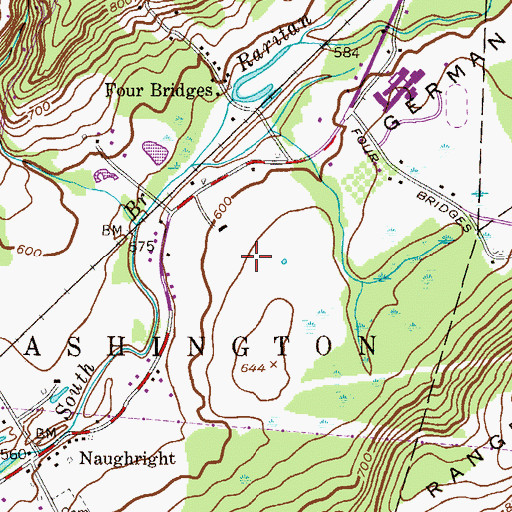 Topographic Map of German Valley, NJ