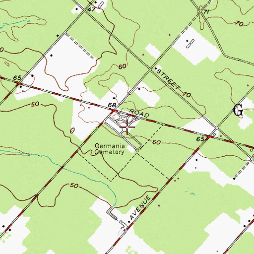 Topographic Map of Germania Cemetery, NJ