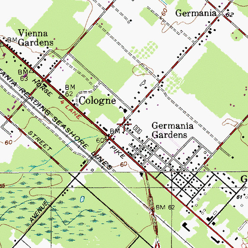 Topographic Map of Germania Gardens, NJ