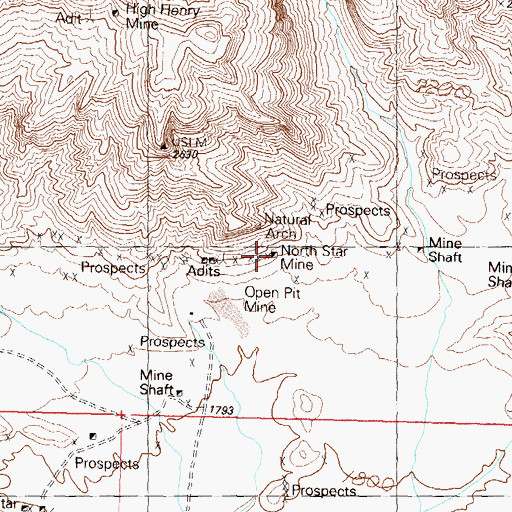Topographic Map of North Star Mine, AZ