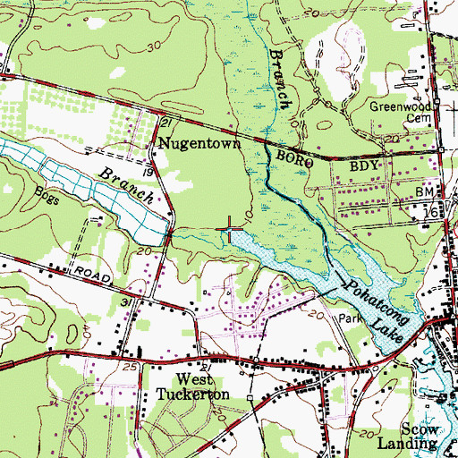 Topographic Map of Giffords Mill Branch, NJ