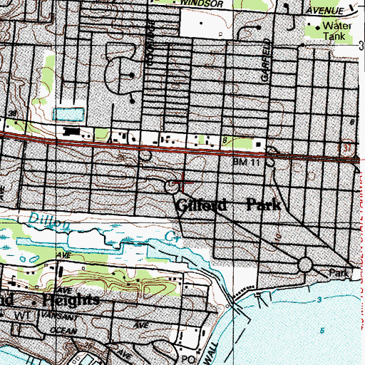 Topographic Map of Gilford Park, NJ