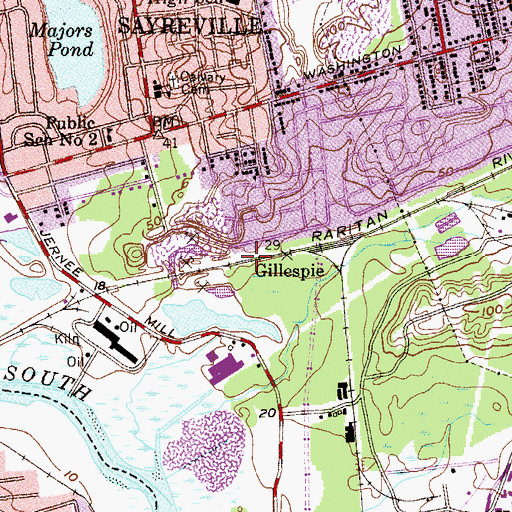 Topographic Map of Gillespie, NJ