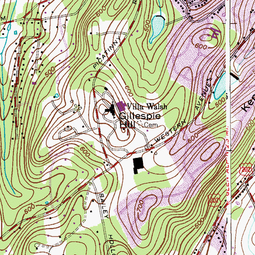 Topographic Map of Gillespie Hill, NJ