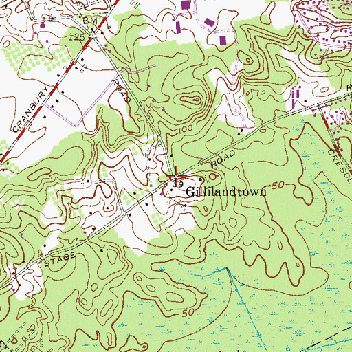 Topographic Map of Gillilandtown, NJ