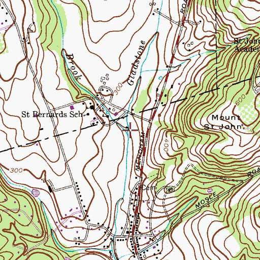 Topographic Map of Gladstone Brook, NJ
