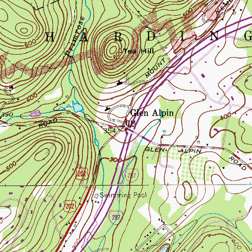 Topographic Map of Glen Alpin, NJ
