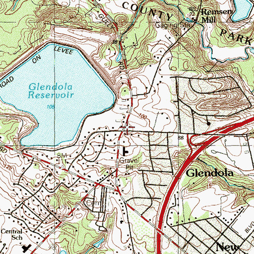 Topographic Map of Glendola, NJ