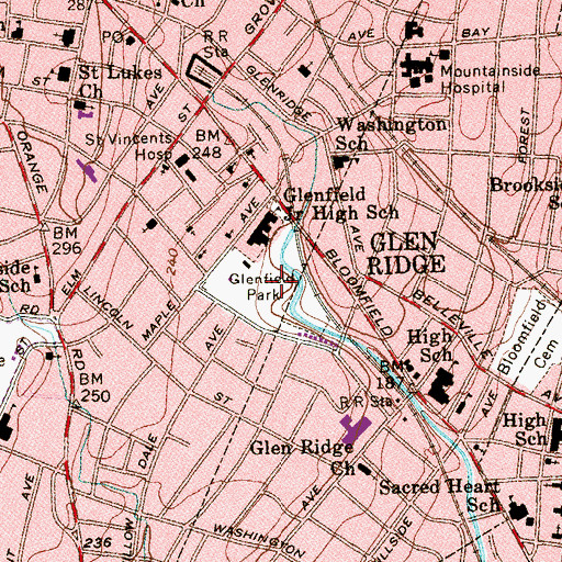 Topographic Map of Glenfield Park, NJ