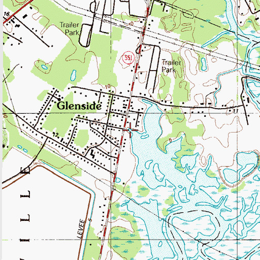 Topographic Map of Glenside, NJ