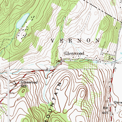 Topographic Map of Glenwood, NJ