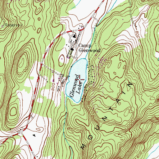 Topographic Map of Glenwood Lake, NJ