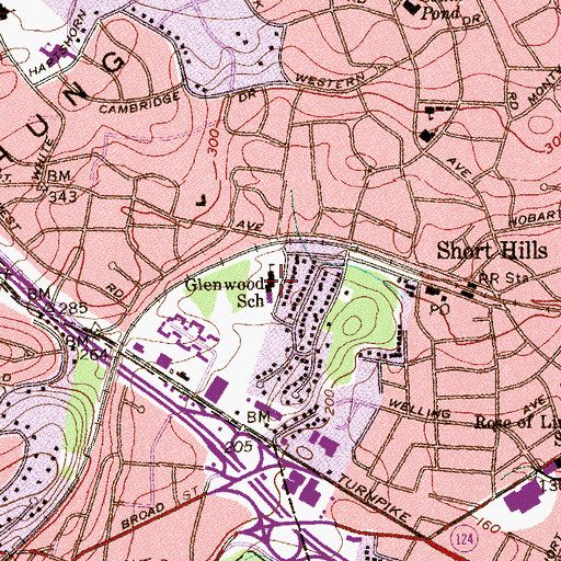 Topographic Map of Glenwood Elementary School, NJ