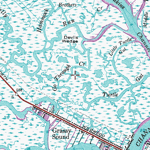 Topographic Map of Go Through Creek, NJ