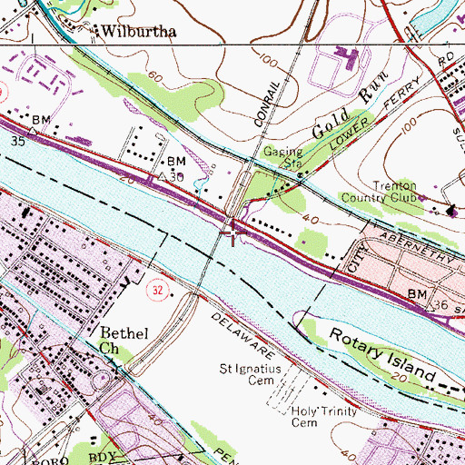 Topographic Map of Gold Run, NJ