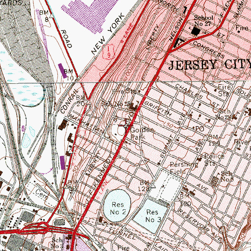 Topographic Map of Golden Park, NJ