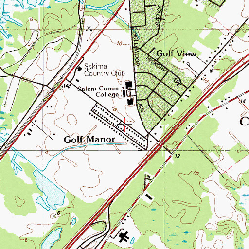 Topographic Map of Golf Manor, NJ