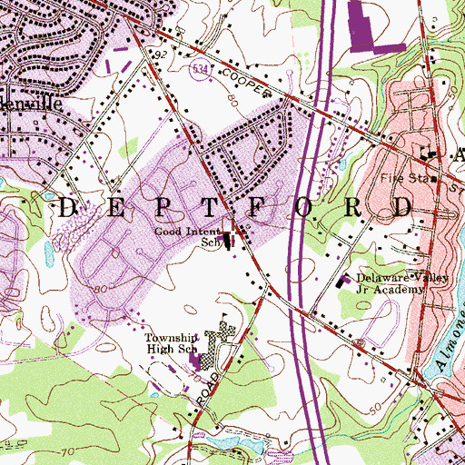 Topographic Map of Good Intent Elementary School, NJ