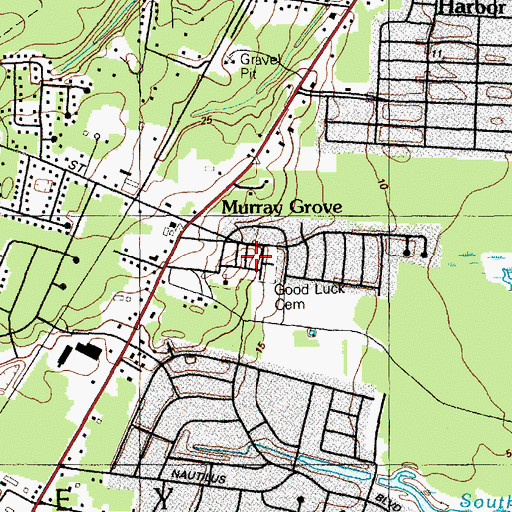 Topographic Map of Good Luck Cemetery, NJ