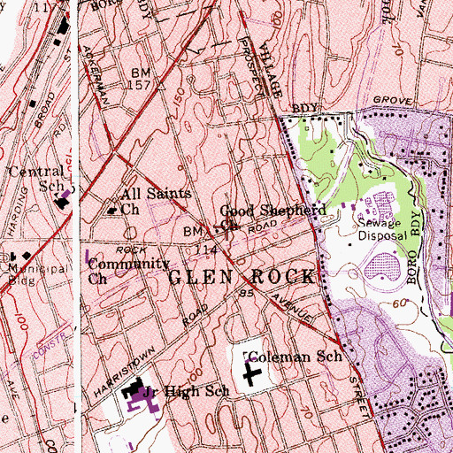 Topographic Map of Lutheran Church of the Good Shepherd, NJ