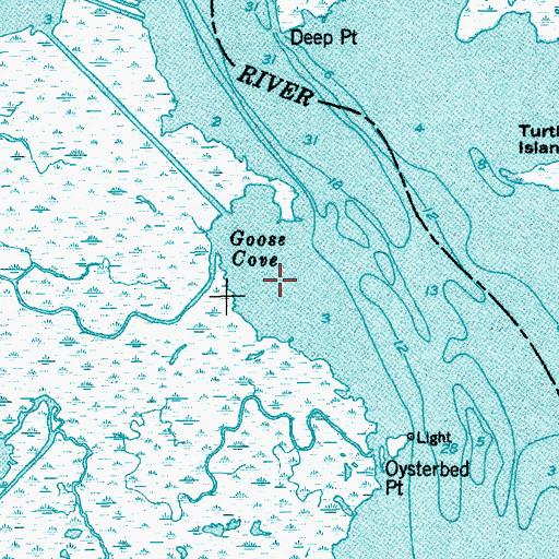 Topographic Map of Goose Cove, NJ