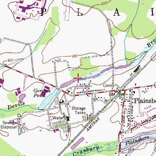 Topographic Map of Gordon Pond, NJ