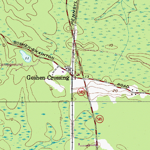 Topographic Map of Goshen Crossing, NJ